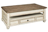Realyn White/Brown Coffee Table with Lift Top -  - Luna Furniture