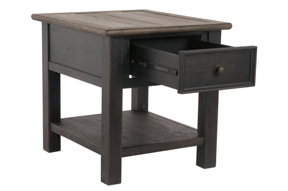Tyler Creek Grayish Brown/Black End Table -  - Luna Furniture