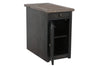 Tyler Creek Grayish Brown/Black Chairside End Table with USB Ports & Outlets -  - Luna Furniture
