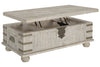 Carynhurst White Wash Gray Coffee Table with Lift Top -  - Luna Furniture