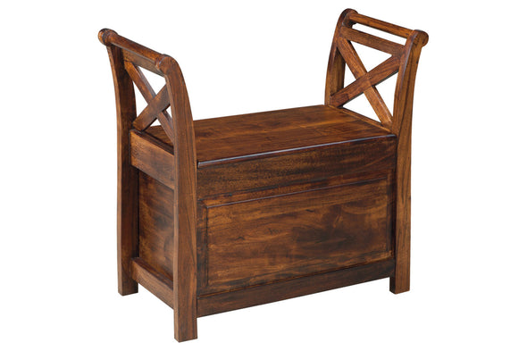 Abbonto Warm Brown Accent Bench -  - Luna Furniture