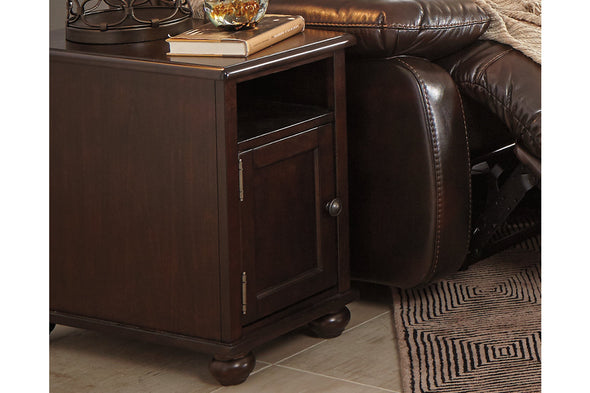 Barilanni Dark Brown Chairside End Table with USB Ports & Outlets -  - Luna Furniture