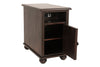 Barilanni Dark Brown Chairside End Table with USB Ports & Outlets -  - Luna Furniture