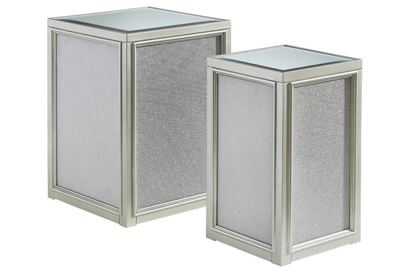 Traleena Silver Finish Nesting End Table, Set of 2