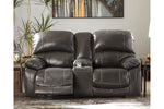 Hallstrung Gray Power Reclining Loveseat with Console -  - Luna Furniture