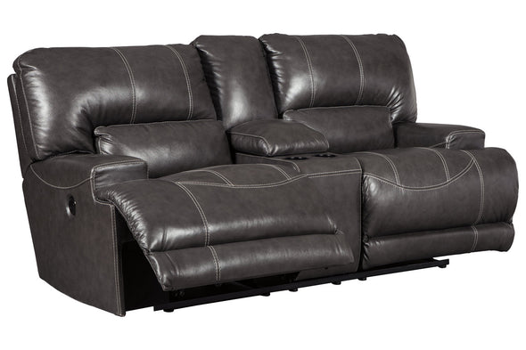 McCaskill Gray Power Reclining Loveseat with Console -  - Luna Furniture