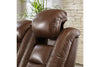 The Man-Den Mahogany Power Reclining Loveseat with Console -  - Luna Furniture