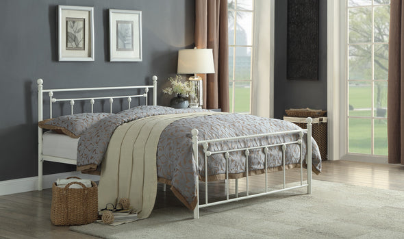 Lia White Full Metal Platform Bed | 2048 - Luna Furniture