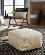 Adamont Tan/Ivory Pouf - A1001059 - Luna Furniture
