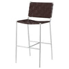 Adelaide Upholstered Bar Stool with Open Back Brown and Chrome - 183584 - Luna Furniture