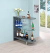 Adolfo 3-tier Bar Table Glossy Grey and Clear - 101073 - Luna Furniture