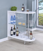 Adolfo 3-tier Bar Table Glossy White and Clear - 101064 - Luna Furniture