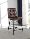 Aiken Upholstered Tufted Counter Height Stools Brown (Set of 2) - 107860 - Luna Furniture