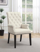 Alana Upholstered Arm Chair Beige and Smokey Black - 107283 - Luna Furniture