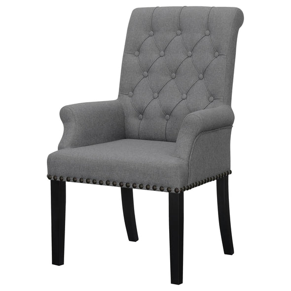 Alana Upholstered Tufted Arm Chair with Nailhead Trim - 115163 - Luna Furniture