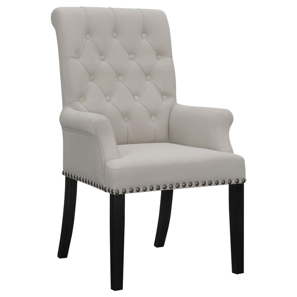 Alana Upholstered Tufted Arm Chair with Nailhead Trim - 115183 - Luna Furniture