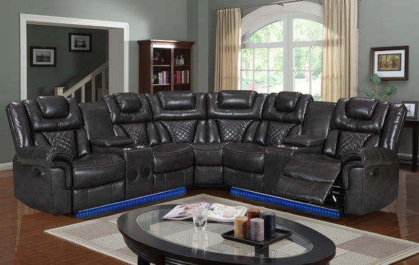 Alexa2023 Grey Reclining Sectional - Alexa2023 Grey - Luna Furniture