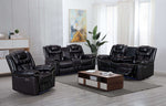 Alexa Black 3-Piece Power Reclining Living Room Set - Luna Furniture