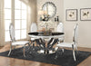 Anchorage Round Dining Table Chrome and Black - 107891 - Luna Furniture