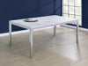 Athena Rectangle Dining Table with Marble Top Chrome - 110101 - Luna Furniture