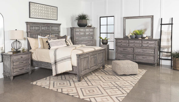 Avenue 5-piece California King Panel Bedroom Set Grey - 224031KW-S5 - Luna Furniture