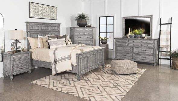 Avenue Eastern King Panel Bed Grey - 224031KE - Luna Furniture