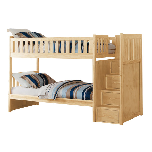 B2043SB-1* (4) Twin/Twin Step Bunk Bed - Luna Furniture