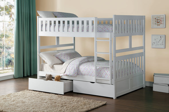 B2053FFW-1*T (4) Full/Full Bunk Bed with Storage Boxes - Luna Furniture