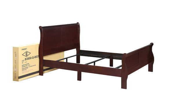 Louis Philip Cherry King Sleigh Bed - Luna Furniture
