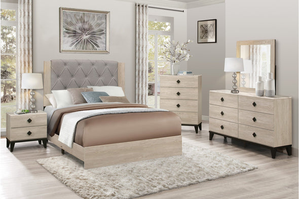 Whiting Cream King Panel Bed - Luna Furniture