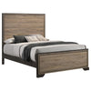Baker Panel Queen Bed Brown and Light Taupe - 224461Q - Luna Furniture