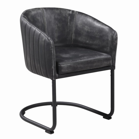 Banner Upholstered Dining Chair Anthracite and Matte Black - 109292 - Luna Furniture