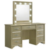 Beaumont 7-drawer Vanity Desk with Lighting Mirror Champagne - 205297 - Luna Furniture