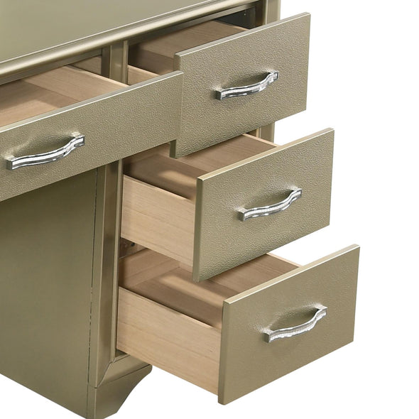 Beaumont 7-drawer Vanity Desk with Lighting Mirror Champagne - 205297 - Luna Furniture
