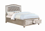 Bling Game Upholstered Storage Queen Bed Metallic Platinum - 204180Q - Luna Furniture