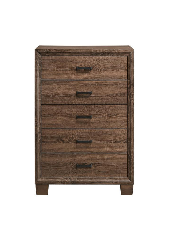 Brandon 5-drawer Chest Medium Warm Brown - 205325 - Luna Furniture