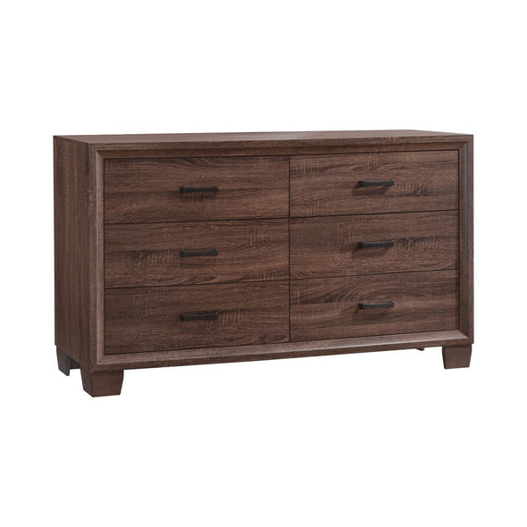 Brandon 6-drawer Dresser Medium Warm Brown - 205323 - Luna Furniture