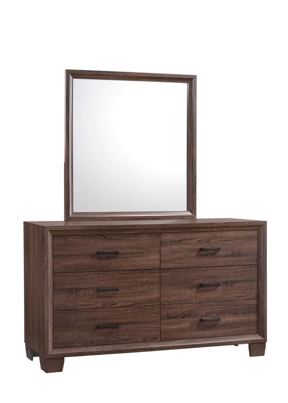 Brandon 6-drawer Dresser Medium Warm Brown - 205323 - Luna Furniture