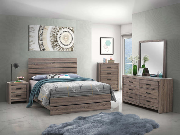 Brantford Queen Panel Bed Barrel Oak - 207041Q - Luna Furniture
