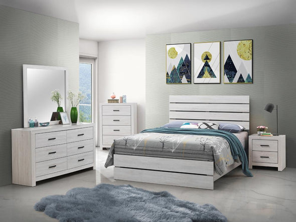 Brantford Queen Panel Bed Coastal White - 207051Q - Luna Furniture