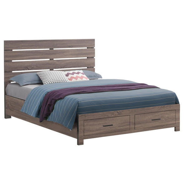 Brantford Queen Storage Bed Barrel Oak - 207040Q - Luna Furniture