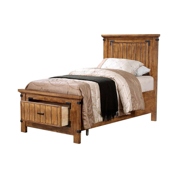 Brenner Twin Storage Bed Rustic Honey - 205260T - Luna Furniture