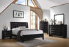 Briana Eastern King Upholstered Panel Bed Black - 200701KE - Luna Furniture