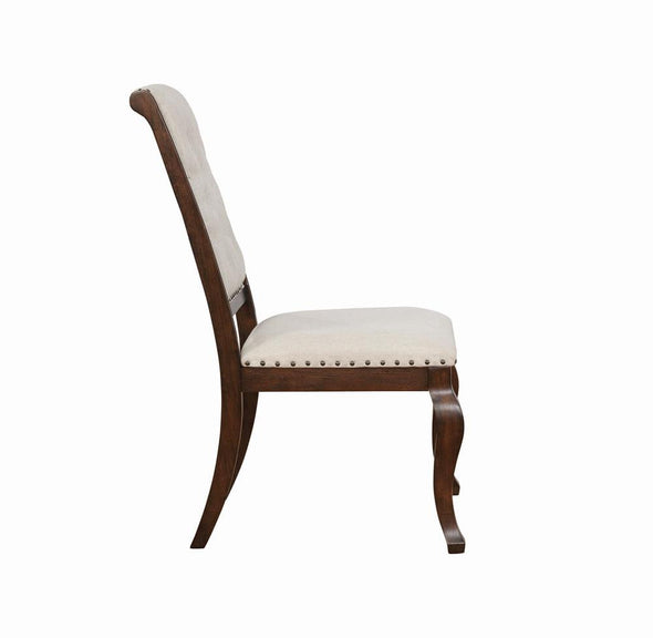 Brockway Cove Tufted Dining Chairs Cream and Antique Java (Set of 2) - 110312 - Luna Furniture