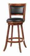 Broxton Upholstered Swivel Bar Stools Chestnut and Black (Set of 2) - 101920 - Luna Furniture