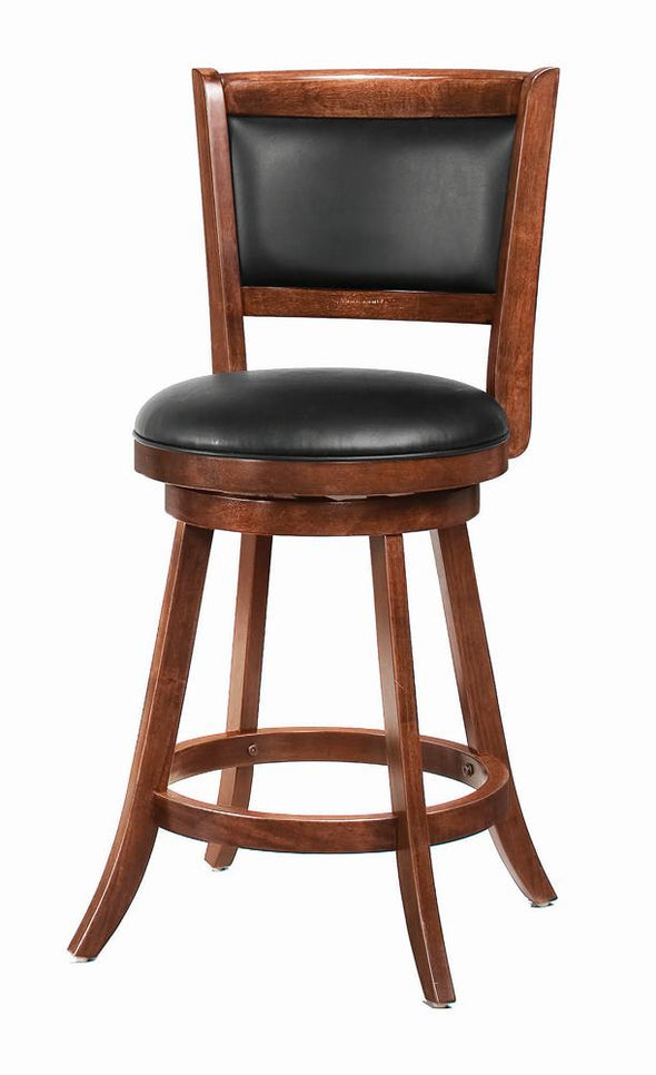 Broxton Upholstered Swivel Counter Height Stools Chestnut and Black (Set of 2) - 101919 - Luna Furniture