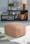 Brynnsen Rust/Ivory Pouf - A1001056 - Luna Furniture