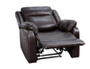 Yerba Brown Microfiber Lay Flat Reclining Chair - Luna Furniture