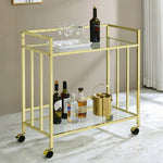 Cara Rectangular Glass Bar Cart Brass - 181381 - Luna Furniture