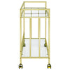 Cara Rectangular Glass Bar Cart Brass - 181381 - Luna Furniture